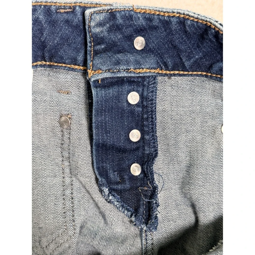 Silver‎ Jeans Co Elyse Skinny Crop Medium Wash Button Fly Raw Hem W27 L25